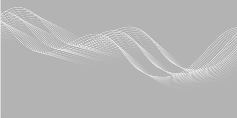 Abstract wave element for design. Digital frequency. Elegant abstract smooth swoosh speed gray wave modern stream. art background. Vector illustration. Wave with lines created using blend.	
