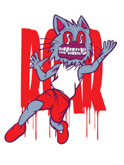 werewolf illustration with japanese style for kaijune event