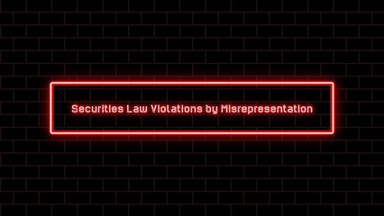 Securities Law Violations by Misrepresentation のネオン文字