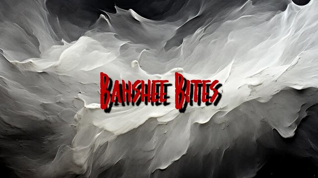 Banshee Bites Halloween Quote Animation Text Lettering On Motion Graphic Grunge Background