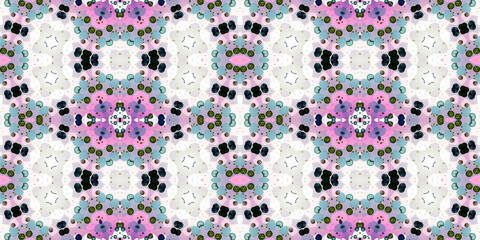 Seamless kaleidoscope pattern. The texture of the woven pattern. Endless pattern