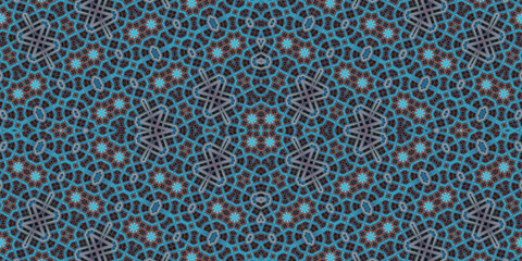 Seamless kaleidoscope pattern. The texture of the woven pattern. Endless pattern