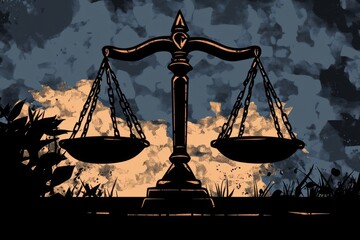 International Anti-Corruption Day. Libra with two cups, goddess of justice. Illustration about corruption and crimes related to theft.