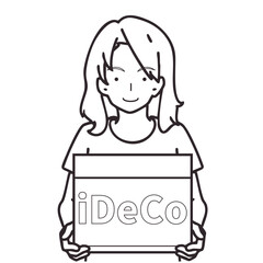  iDeCoに投資する女性のイラスト