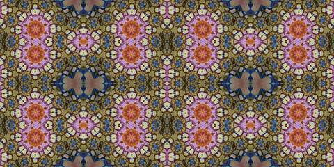 Seamless kaleidoscope pattern. The texture of the woven pattern. Endless pattern