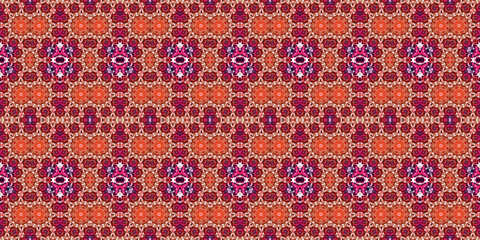Seamless kaleidoscope pattern. The texture of the woven pattern. Endless pattern