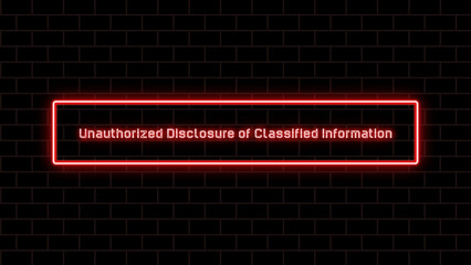 Unauthorized Disclosure of Classified Information のネオン文字