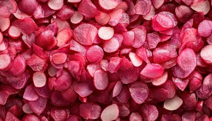 Obraz premium Freshly Sliced Radishes for Spring Salad Preparation