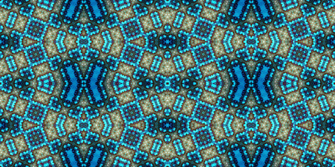 Seamless kaleidoscope pattern. The texture of the woven pattern. Endless pattern