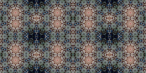 Seamless kaleidoscope pattern. The texture of the woven pattern. Endless pattern