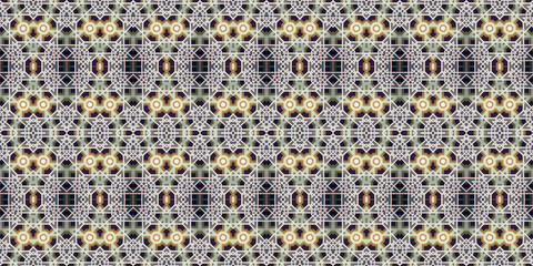 Seamless kaleidoscope pattern. The texture of the woven pattern. Endless pattern