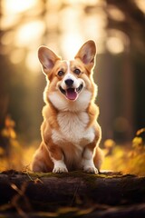 Happy corgi in a sunlit autumn forest Thankful For My Dog Day
