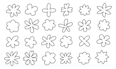 Set of abstract basic shape. Hand drawn trendy outline style. Comic organic figure on isolated background