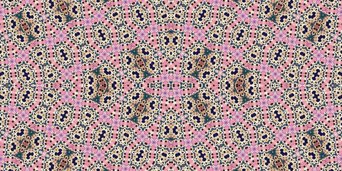 Seamless kaleidoscope pattern. The texture of the woven pattern. Endless pattern