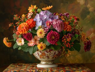 Vibrant Autumnal Floral Arrangement with Hardy Mums