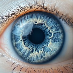 eye of a person with turquoise iris with white streaks