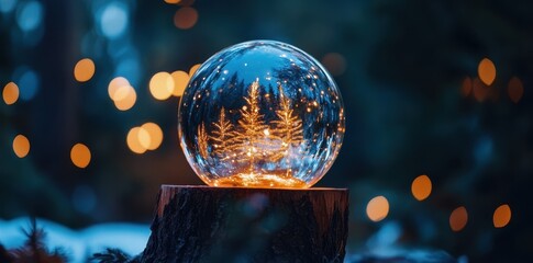 Enchanting crystal ball glowing with ethereal light, symbolizing mystery and future possibilities.