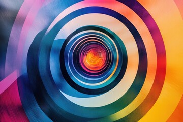 Vibrant Geometric Spiral Design in Bold Colors