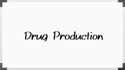 Drug Production のホワイトボード風イラスト