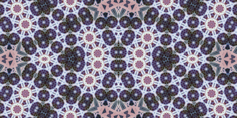 Seamless kaleidoscope pattern. The texture of the woven pattern. Endless pattern