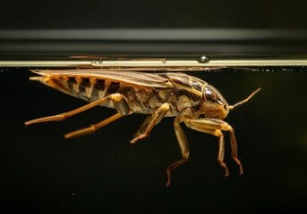 Fototapeta premium A giant water bug, Lethocerus Indicus Lep or Belostoma Indica Vitalis underwater