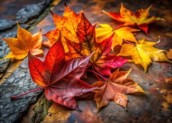 Urban Exploration: Autumn Leaves on Stone