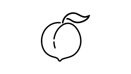 Peach emblem, black isolated silhouette