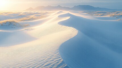 White Sand Dunes at Sunset
