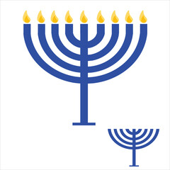 Hanukkah illustration of nine candles or menorah