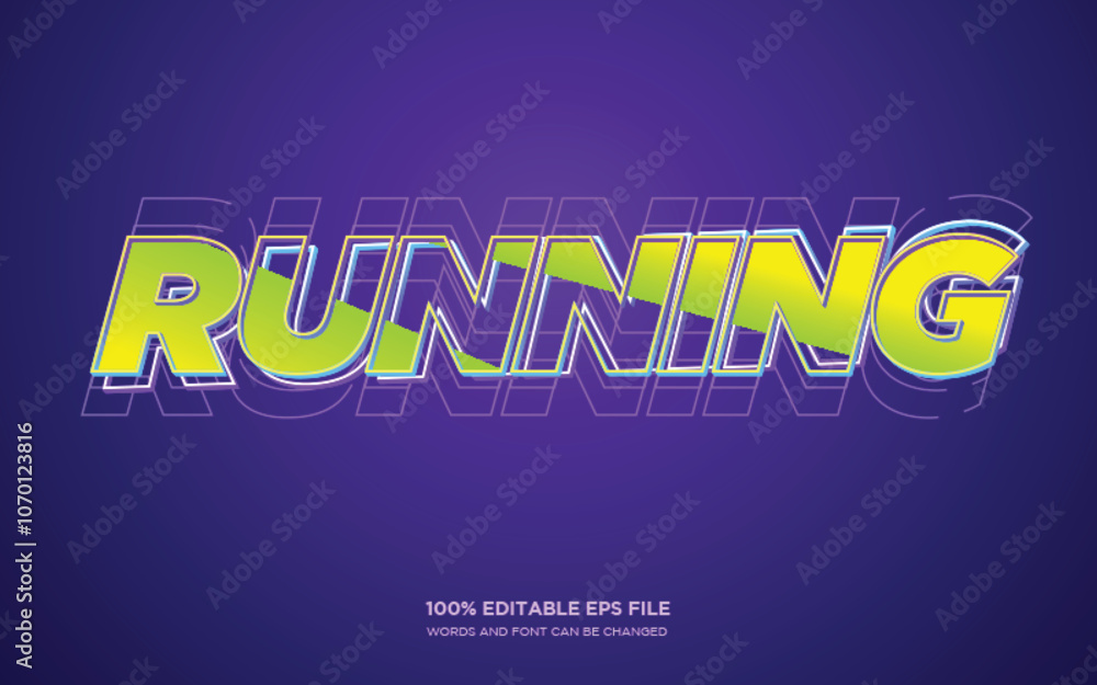 Poster running editable text style effect