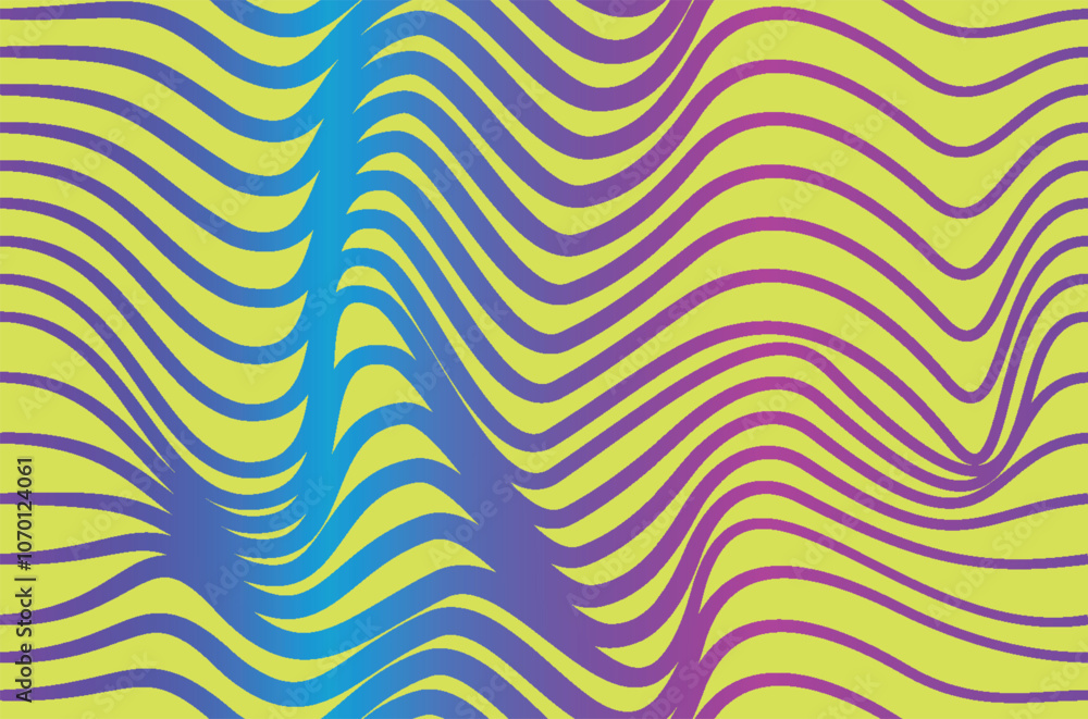 Poster seamless abstract pattern with wavy lined shapes