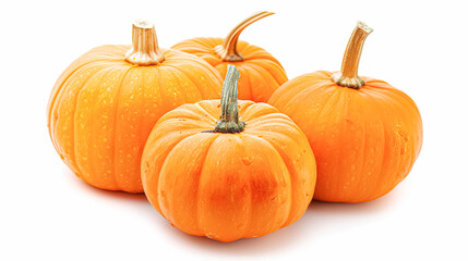 Obraz premium Halloween pumpkins isolated on white background, pumpkin design, autumn vegetable harvest and countryside farmers market