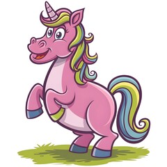 Cute cartoon unicorn illustration vector