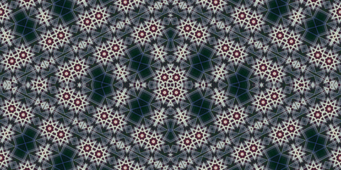 Seamless kaleidoscope pattern. The texture of the woven pattern. Endless pattern