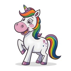Obraz premium Cute cartoon unicorn illustration vector