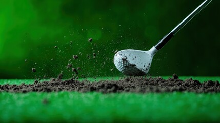 Master the art of golf experience the impact of a club striking a ball on the green with perfect precision