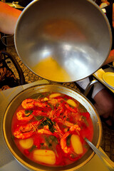 Portuguese salted cod cataplana with vegetables