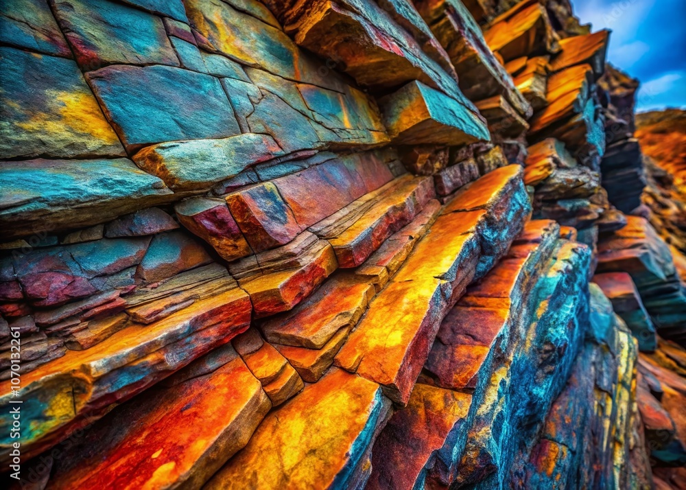 Aufkleber captivating portrait of textured abstract rock surface highlighting unique patterns and colors for n