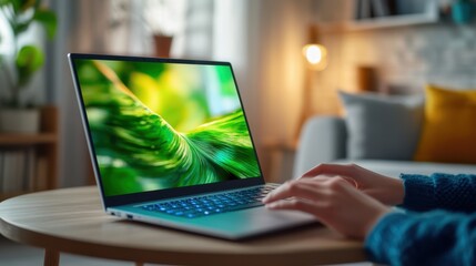 The Laptop with Green Display