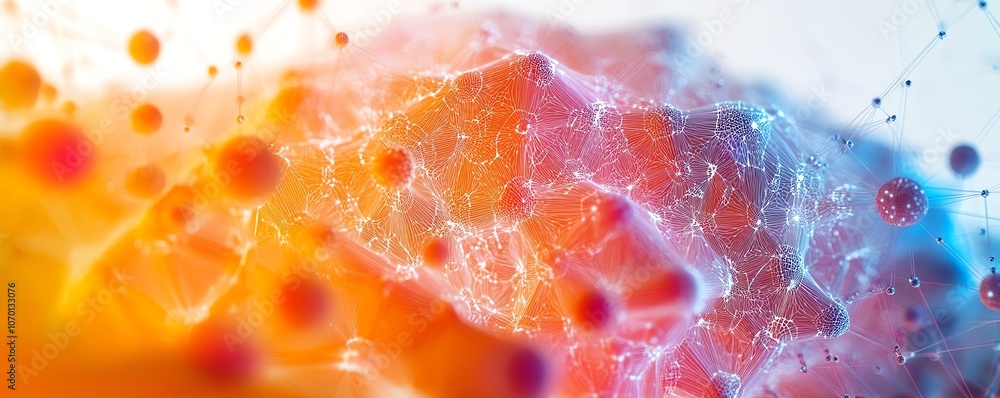 Aufkleber hexagonalshaped colorful brain with interconnected data points on a white background, symbolizing ar