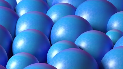 Blue spherical abstract background symbolizing concepts of security, calmness, and futuristic technology with a smooth gradient lighting and geometric depth.