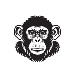 Obraz premium Monkey In cartoon, hand-drawn flat style. image for social media, websites and UI. Isolated 2D vector design in logo, icon, sketch style, simple line vector, single color. AI Generative Art.