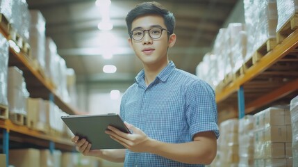 The Young Man in Warehouse
