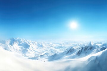 Obraz premium Stunning Snow-Capped Mountains Under Clear Blue Sky