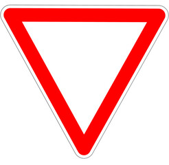 traffic sign right of way. German traffic sign: Give way! on white background. Vector illustration. Eps 10 vector file.