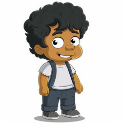 cartoon character full body boy and girl Created with Generative AI technology