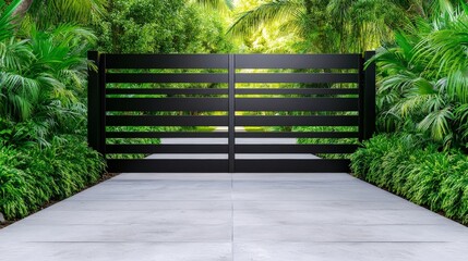 Minimalistic Metal Gate with Horizontal Slats