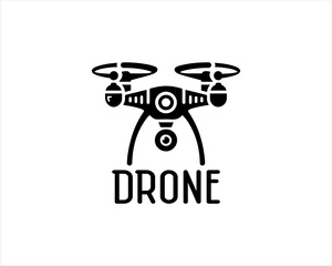 Drone Silhouette Vector Icon Logo Design Illustration 