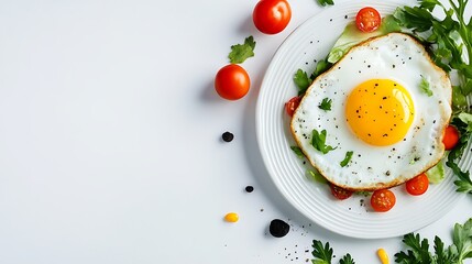 Photo of fried eggs and salad