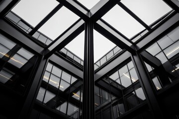 Steel beams being installed for a modern architectural masterpiece in urban construction.